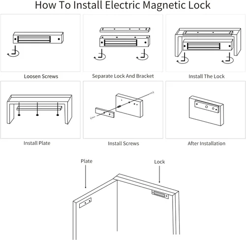 Miniatura 4 de Cerradura magnética eléctrica de 617.3 lbs/600 libras de fuerza, modo NC de 12 V, control de acceso para metal, prueba de fuego, madera, puertas