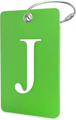Miniatura 43 de Shacke Etiquetas iniciales sin privacidad para maleta y equipaje con bucle de metal, Verde