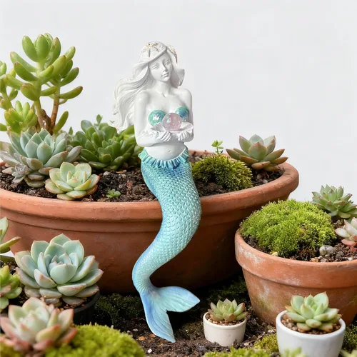 Miniatura 7 de Teaeeno Decoraciones únicas de sirena para pecera, kit de decoración de sirena para casa, decoración de acuario, encantadora estatua de decoración