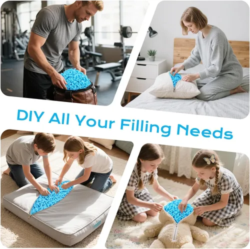 Miniatura 5 de Relleno de Puf, Relleno de Espuma Viscoelástica Triturada de 30 Libras, Relleno de Silla de Puf, Inserto de Recarga para Puf, Relleno para Saco
