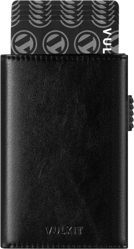 Miniatura 15 de VULKIT Cartera con tarjetero para hombre, con cierre magnético, bloqueo RFID, billetera de cuero triple, marino, Moderno