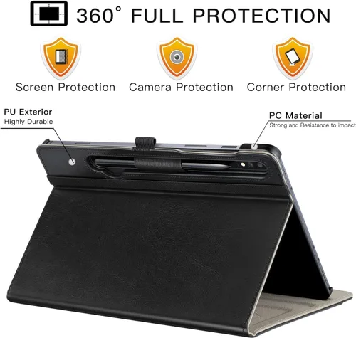 Miniatura 3 de ZtotopCases Funda para Samsung Galaxy Tab S10 Plus Case 2024/S9 Plus/S9 FE Plus 5G 12.4 pulgadas 2023, funda de piel sintética premium con correa
