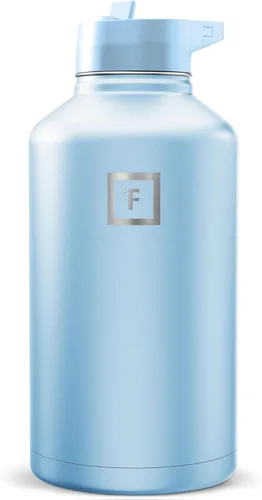 Miniatura 36 de IRON °FLASK Frasco de hidratación para acampar y senderismo con pajilla, botella de agua deportiva de acero inoxidable con aislamiento de boca Dark