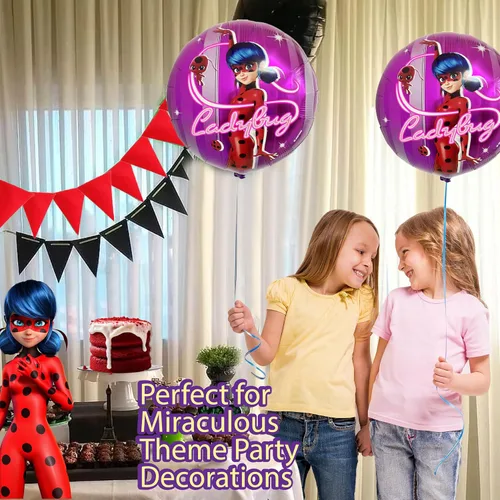 Miniatura 6 de Paquete de 2 globos de papel de aluminio de helio de cumpleaños milagrosa de mariquita de 20 pulgadas Diseño colorido para suministros