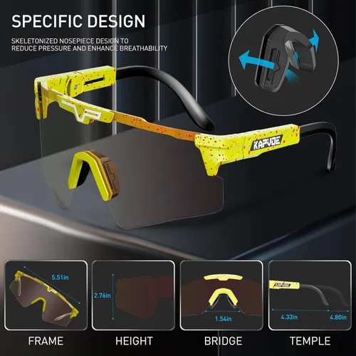 Miniatura 6 de KAPVOE Gafas de ciclismo fotocromáticas Gafas de sol deportivas de bicicleta de montaña Gases transparentes MTB Gafas hombres mujeres Bicicletas
