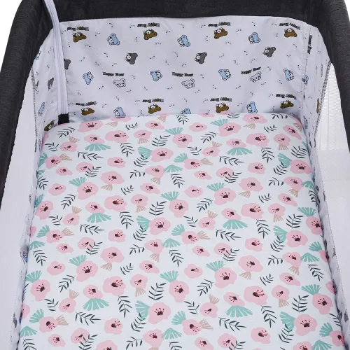 Miniatura 4 de Juego de 4 sábanas de moisés compatibles con Halo Bassinest Swivel, Flex, Glide, Premiere & Luxe Series Sleeper, elásticas, ultra suaves, floral/rosa