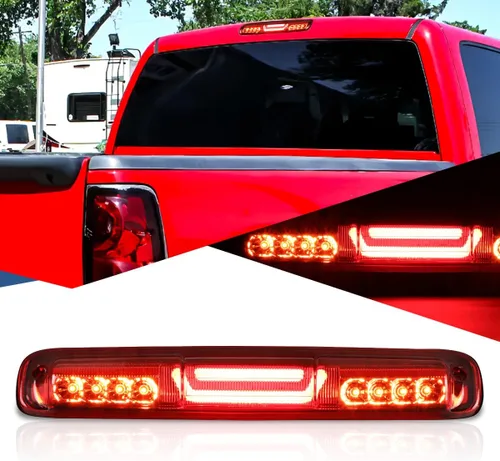 Miniatura 7 de Auto Dynasty Luz de Freno LED Cromada de Doble Fila para Tercera Posición de Montaje Alto Compatible con Silverado Sierra GMT800 99-07 Cromo