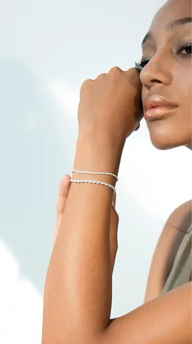 Miniatura 4 de Miabella Solid 925 Sterling Silver Italian 2mm, 3mm Diamond-Cut Braided Rope Chain Bracelet for Women Men, Made in Italy