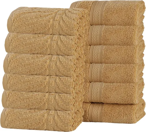 Miniatura 91 de Superior Juego de toallas surtidas de algodón Chevron de 12 piezas, cero torsión, secado rápido, artículos esenciales para el hogar, ducha, spa