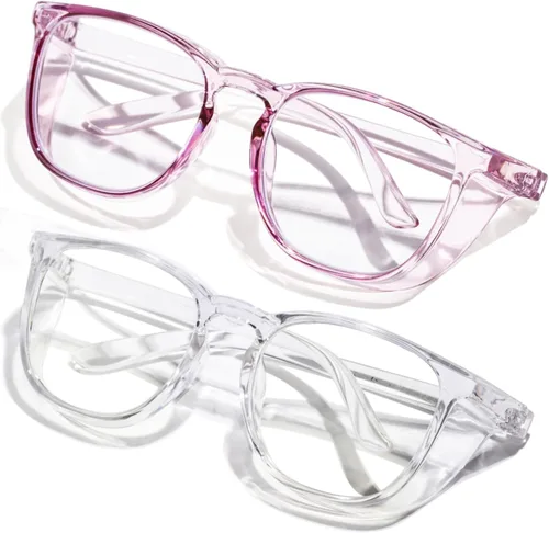 Gafas de seguridad antivaho transparente con bloqueo de luz azul para protección ocular, gafas de enfermería para mujeres y hombres A9 púrpura