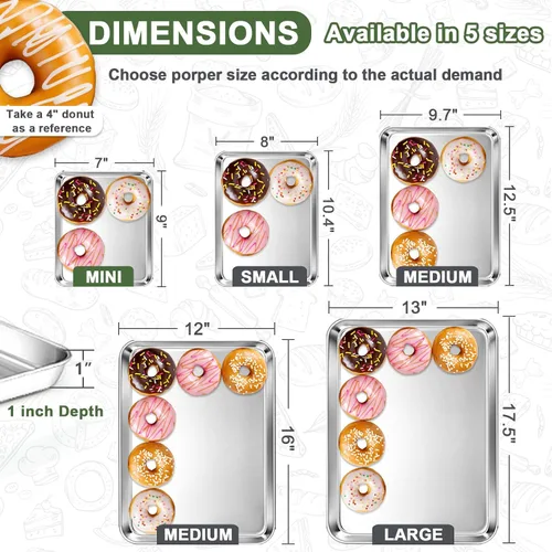 Miniatura 7 de Joyfair - Bandeja para hornear de 9 pulgadas con estante de enfriamiento, bandejas para horno tostador de acero inoxidable con rejillas de rejilla