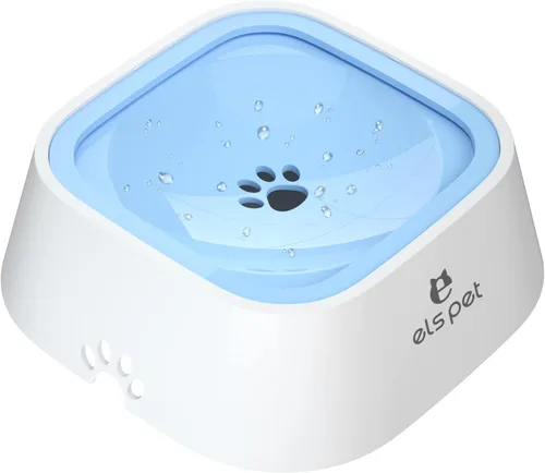 Miniatura 12 de ELS PET - Dispensador de agua sin derrames y de alimentación lenta - Tazón de viaje de gran capacidad de 70oz/2L para perros y gatos (Gris)