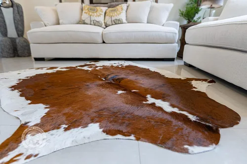 Miniatura 7 de LUXURY COWHIDES alfombra tricolor de coloración berrenda XL de 6 x 8 pies, 180 cm x 240 cm aproximadamente, de calidad superior Vientre blanco