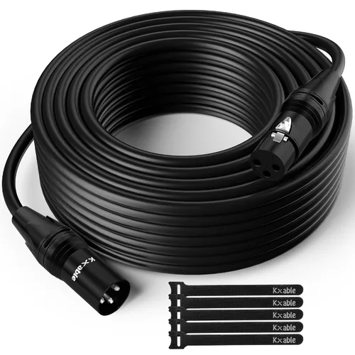 Miniatura 9 de XLR Cable de micrófono de 2 pies (paquete de 2, multicolor), cable de conexión de micrófono equilibrado de 3 pines macho a hembra, trenzado
