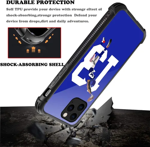 Miniatura 4 de CARLOCA Funda compatible con iPhone 12 Pro, 13 fundas Odell Catch Football para iPhone 12 para niñas y niños, diseño gráfico, a prueba de golpes
