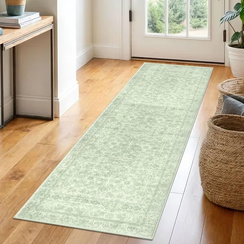 Miniatura 127 de SIILOOM Alfombra antideslizante de pasillo moderna de 2 x 5, súper suave, para pasillos, decoración para cocina, alfombras para pasillos sin 2-Verde