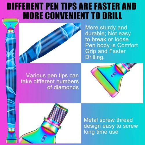 Miniatura 3 de Fuutreo 23 bolígrafos de arte de diamante, herramientas de pintura, accesorios de pintura de diamante 5D, 4 bolígrafos de arte, kits de puntas