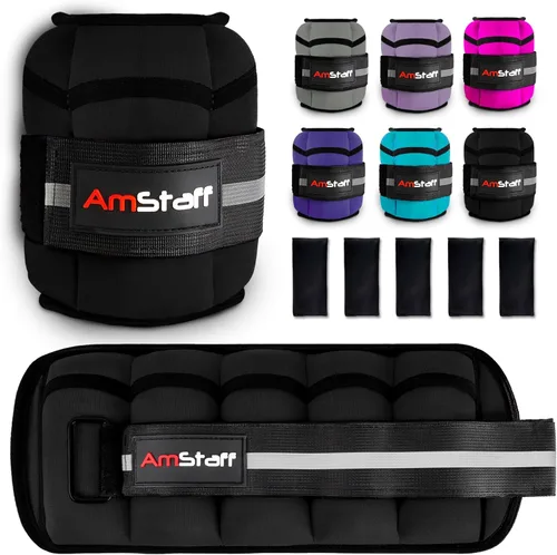 AmStaff Fitness Pesas de tobillo ajustables, 1 par de correas de peso de piernas de 2, 4, 6, 8, 10 libras para entrenamiento de fuerza, caminar,