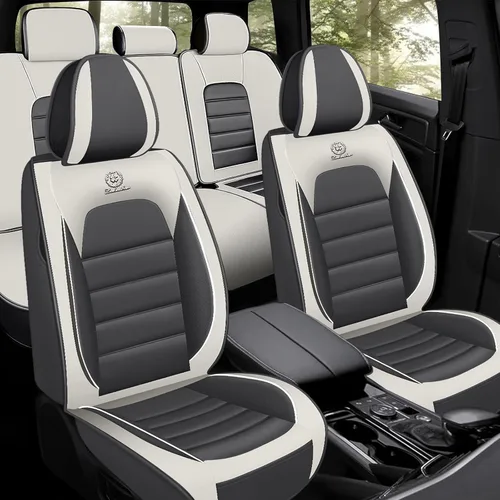 Miniatura 12 de Fundas de asiento de cuero para Nissan Murano 2003-2026, Protectores de asiento compatibles con airbag, Fundas de asiento automotrices impermeables