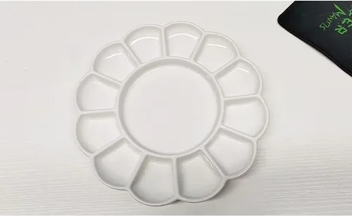 Miniatura 6 de Paleta de pintura de artista de porcelana de 13 pozos, paleta de acuarela de cerámica mezcladora, bandeja de mezcla para acuarela gouache acrílico