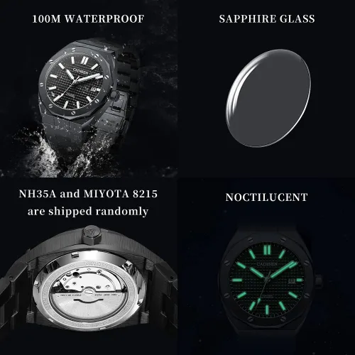 Miniatura 3 de CADISEN Reloj mecánico automático para hombre 3281ft impermeable marca de lujo casual de negocios reloj de pulsera 42mm