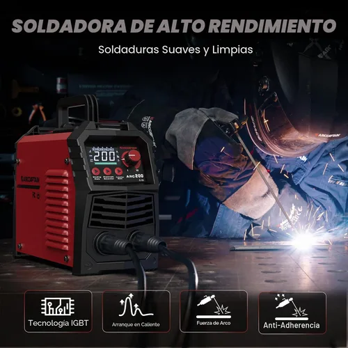Miniatura 5 de ARCCAPTAIN Soldador de Electrodo 110V 130A Mini Soldador, Máquina de Soldadura MMA ARC Portátil para Solo Un Paso, Máquina de Soldadura Inversora