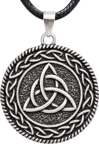 HAQUIL Celtic Irish Symbols Amulet Talisman Pendant Necklace Celtic Jewelry Gifts for Men and Women