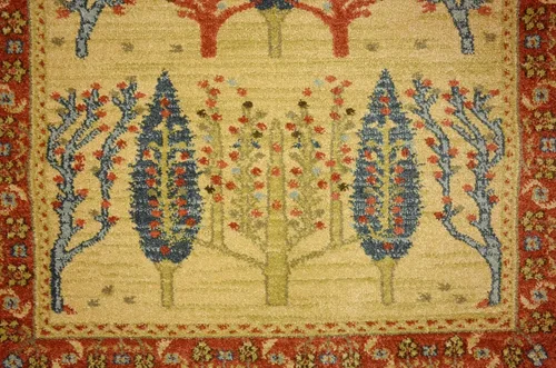 Miniatura 8 de Unique Loom Fars Collection - Alfombra moderna de diseño botánico inspirado en tribal, 2 pies 7 pulgadas x 10 pies 0 pulgadas, bronceado/rojo