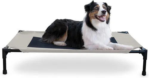 Miniatura 12 de K&H PET PRODUCTS - Cuna elevada para mascotas con centro de malla, varios tamaños Malla Chocolate/Negro