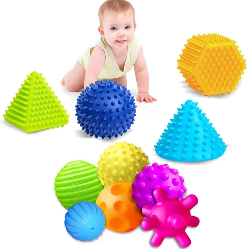 Pelota sensorial para bebés de 6 a 12 meses, bolas de bebé para niños pequeños de 1 a 3 años, alivio del estrés, bolas sensoriales texturizadas,