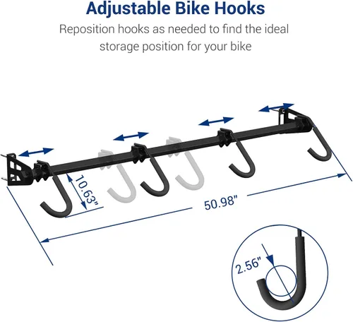Miniatura 2 de FLEXIMOUNTS - Soporte de pared para 4 bicicletas, resistente, para hogar y garaje, capacidad hasta de 200 lb