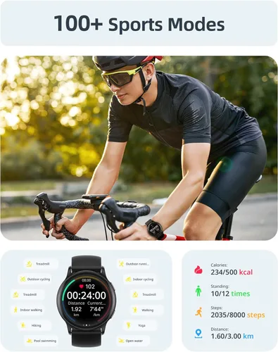 Miniatura 4 de Parsonver Smart Watch, 5ATM Waterproof Swimming Watch, Smartwatch for Women with Bluetooth Calls, Fitness Tracker Heart Rate Sleep Monitor (Black)