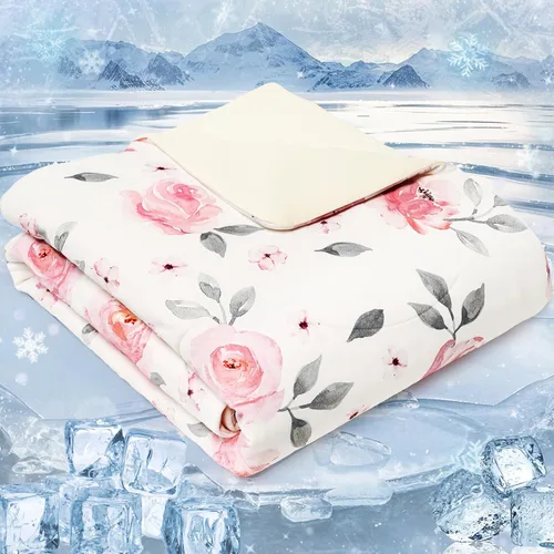 Miniatura 8 de PHF Manta Refrescante Suave Tamaño Twin para Personas que Duermen con Calor y Sudores Nocturnos, Manta Transpirable y Acogedora, Q-MAX>0.45 Absorbe