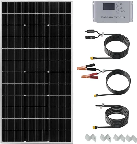 Miniatura 16 de Kit de panel solar de 20 W, 12 voltios, cargador de batería solar con controlador de carga de 10 A para caravana, barco, automóvil, remolque