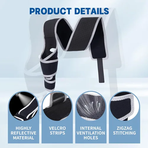 Miniatura 5 de Rodillera para perro de 4 patas, rodillera ajustable para perro con material reflectante, proporciona un fuerte apoyo para perros pequeños, medianos