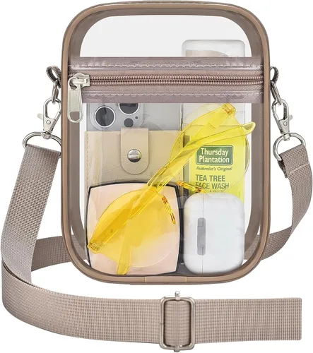 Miniatura 17 de Bolso transparente Slumou para eventos en estadios - Bolso pequeño, mini bolsos de mensajero para fanáticos de deportes para conciertos, trabajo