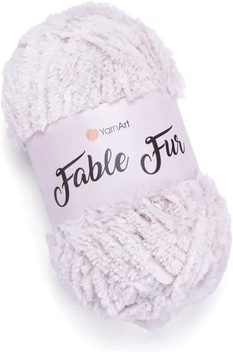 Miniatura 25 de Yarnart Fable Fur Hilo (100gr), Hilo de Pestañas Sintético Suave Grueso Esponjoso Falso Difuso para Ropa de Ganchillo Tejido de Punto Súper