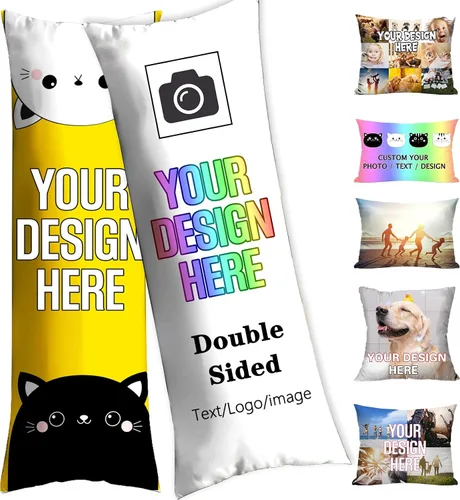 Miniatura 13 de Fundas de almohada personalizadas con nombres y fotos para parejas, niños, mascotas, estampado de boda, doble cara, diseño de logotipo, recuerdo, 12