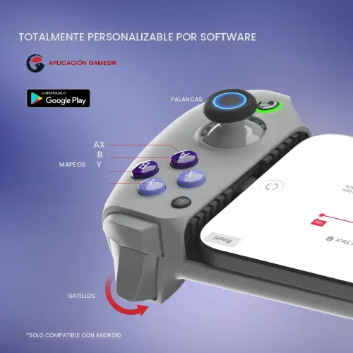 Miniatura 7 de GameSir G8 Galileo - Controlador móvil tipo C para Android y iPhone 15 Series (USB-C), Gamepad Plug and Play con joysticks efecto Hall/disparador
