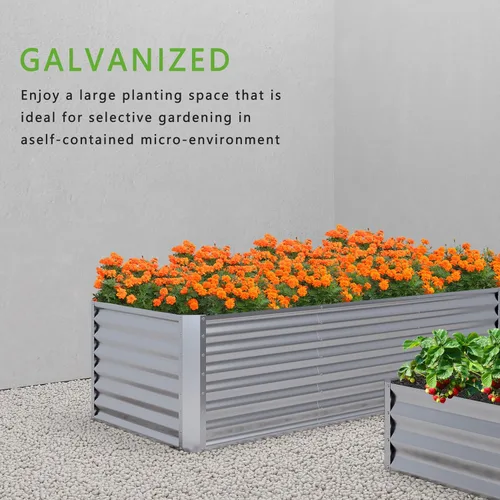 Miniatura 6 de 2 camas de jardín elevadas galvanizadas de 4 x 2 x 1 pies, macetas elevadas, caja de jardín de metal, planta grande para plantar al aire libre, cama