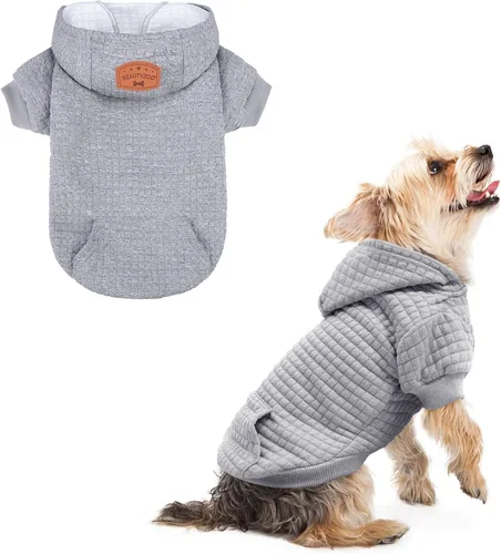 Miniatura 92 de BEAUTYZOO Sudadera con capucha para perro pequeño con bolsillos, ropa para perros pequeños y medianos, niño y niña, abrigos de algodón laminado tipo