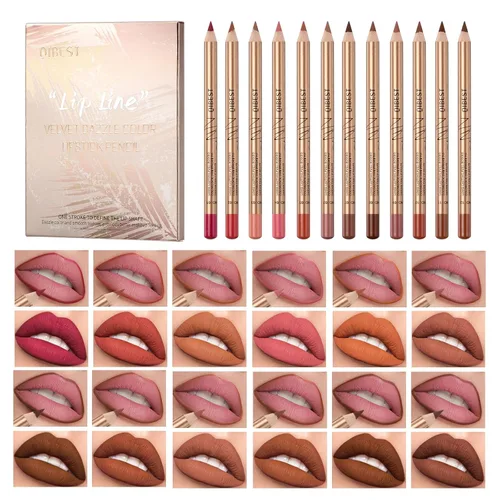 Miniatura 14 de QiBest 7 piezas de lápiz labial líquido mate y 1 pieza de set de maquillaje para labios voluminizadores, set de maquillaje de labios pigmentado