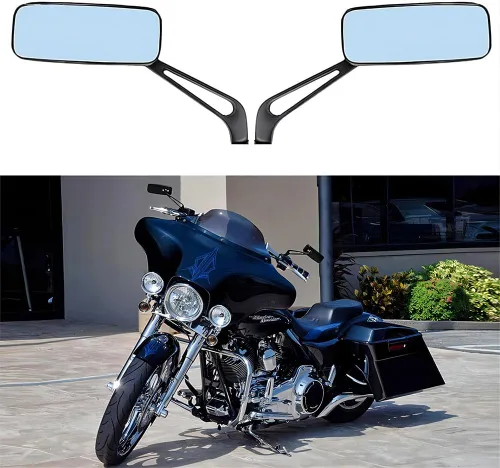 Miniatura 7 de Espejos de motocicleta en forma de murciélago negro, espejos retrovisores de motocicleta actualizados compatibles con Harley Road King, Sportster