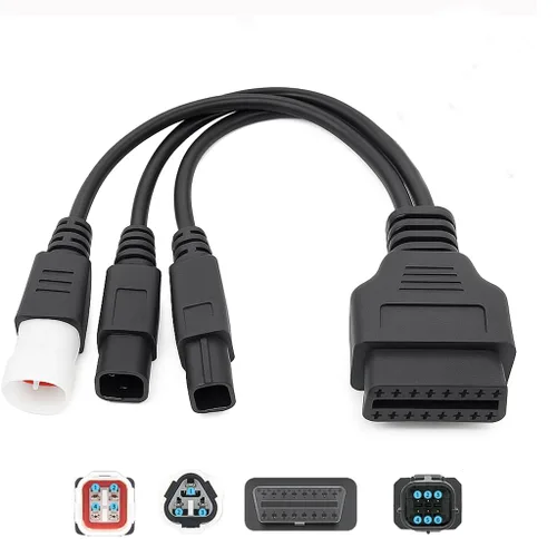 Cable adaptador OBD2 3 en 1, adaptador de 16 pines a 3/4/6 pines, herramienta de conector de lector de código de falla OBDII, cable de diagnóstico