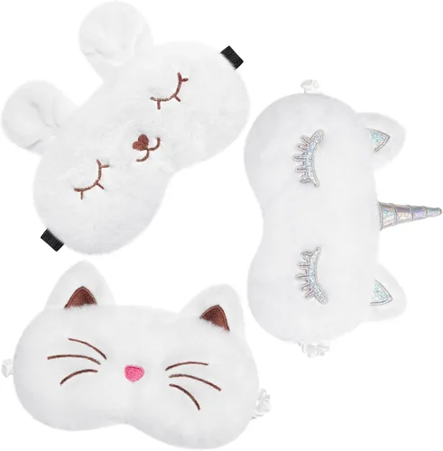 Miniatura 15 de Geyoga 3 piezas de antifaz de sueño para niños, niñas, cubierta suave para los ojos para dormir, cubierta de ojos para los ojos para niños Colorido