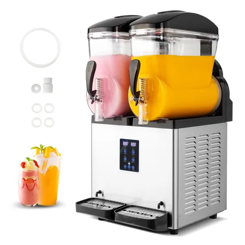 ROVSUN Máquina de Margaritas Máquina Comercial de Granizados, Máquina de Granizados de 8 Galones Máquina de Bebidas Congeladas Enfriamiento
