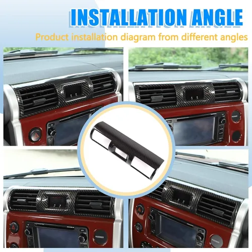 Miniatura 7 de Cubierta decorativa de marco de salida de aire con control central de acrilonitrilo butadieno estireno para Toyota FJ Cruiser 2007-2021