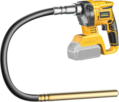 Miniatura 8 de LIVOWALNY Herramienta vibradora de hormigón de mano compatible con batería Milwaukee de 18 V (sin batería), vibrador eléctrico inalámbrico