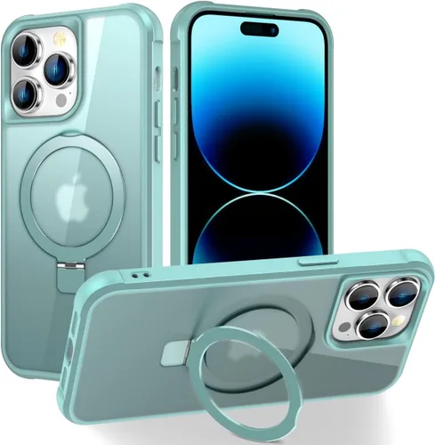 Miniatura 23 de CHAOFEnG Funda magnética compatible con iPhone 11 con soporte, prueba de caídas de grado militar, compatible con imán, anillo translúcido, parte