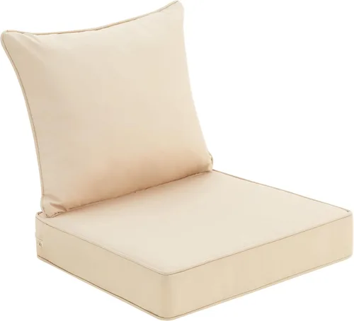 Miniatura 7 de Cojines para sillas de patio al aire libre, 19 x 19 pulgadas, cojines impermeables para muebles de patio de asiento profundo, cojín de repuesto